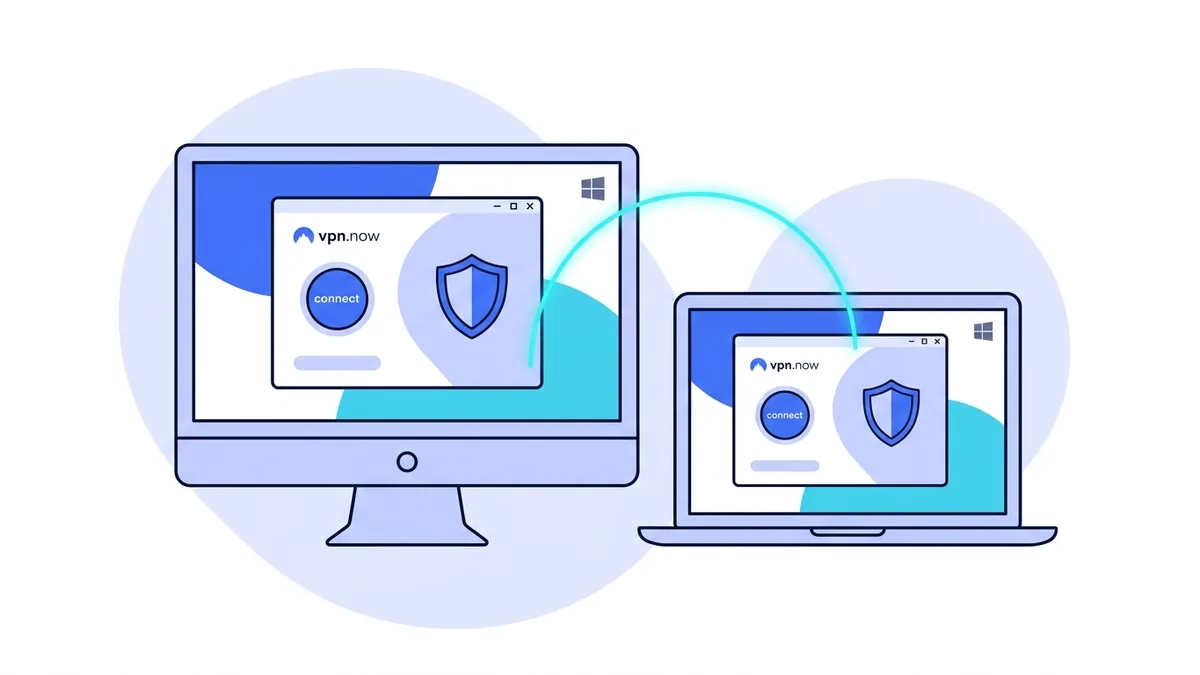 vpn.now running on a Windows PC and laptop