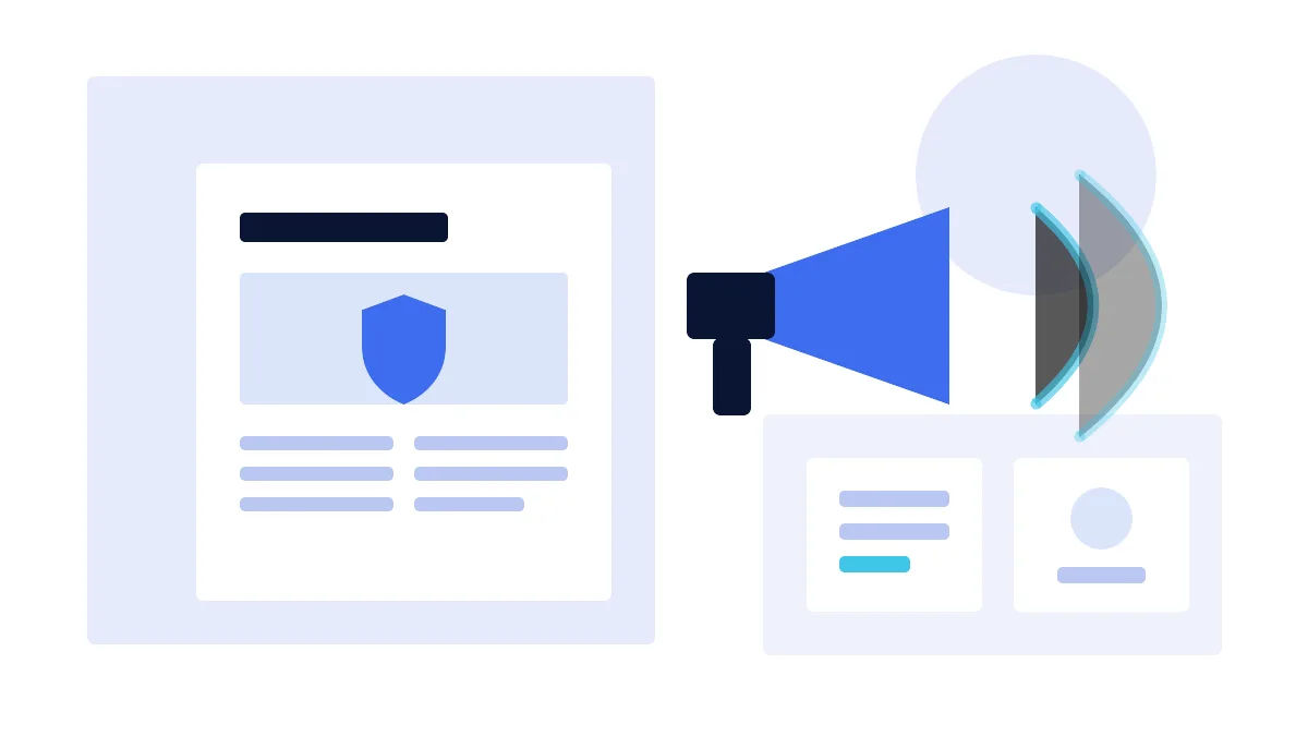 Newspaper front page and megaphone illustration for vpn.now press resources
