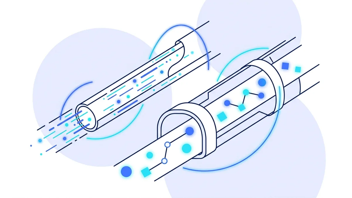 Illustration of an encrypted VPN tunnel carrying data between a device and a server
